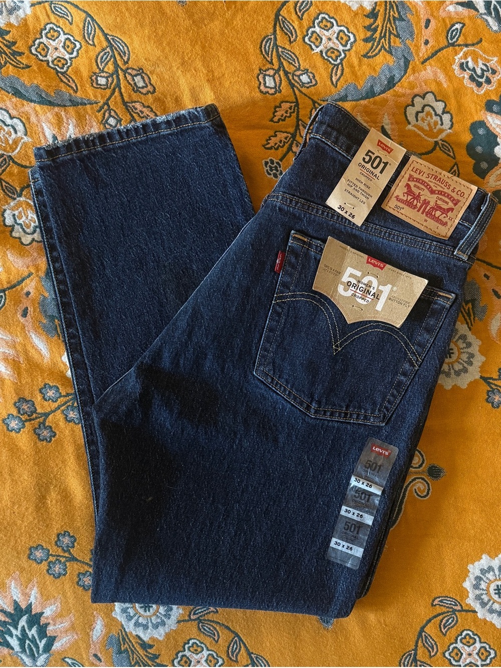 Levi’s 501 High-Rise Straight Crop Jeans in Dark Wash 30 X 26 NWT - Picture 9 of 9
